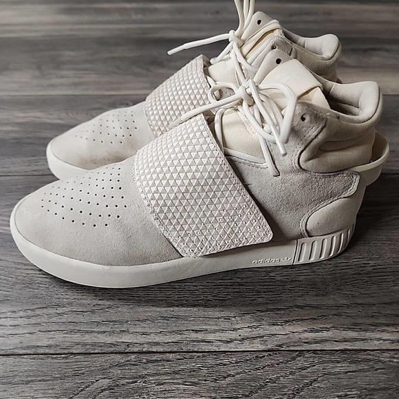 Adidas Tubular High Top Suede White Size 7 Mens - Picture 6 of 10